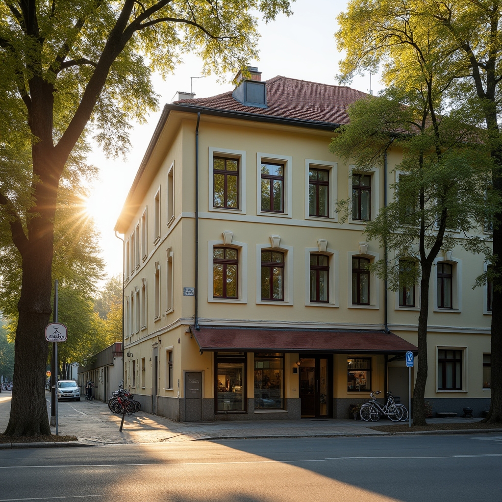 Exterior view of the Bucharest building where training sessions are coordinated, in morning light